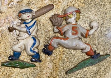 Vintage 1970 Sexton Baseball Cast Metal Art