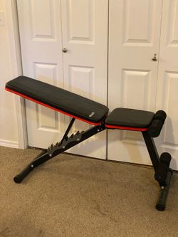 Ativafit Anchor Adjustable Foldable Workout Bench - Great Condition + Bands