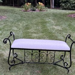 Wrought Iron Accent Bench