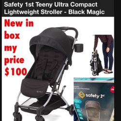 New in box Safety 1st Teeny Ultra Compact Stroller, Black Magic, Toddler Great for traveling light weight compact $100 cash only pick up East Palmdale