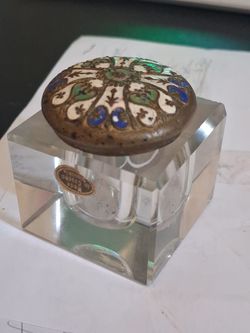 Vintage ink well w/ Enamel painted top