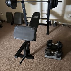 Bench Press And Adjustable Dumbbells