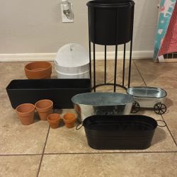 Ceramic Plant Pots - Water Draining Pots - Tins - House planter