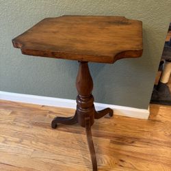 Walnut Candle Stand Table Vintage Table 