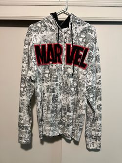 Comic Print Marvel Hoodie size Large