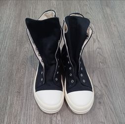DRKSHDW by Rick Owens Black Canvas High-Top Sneakers