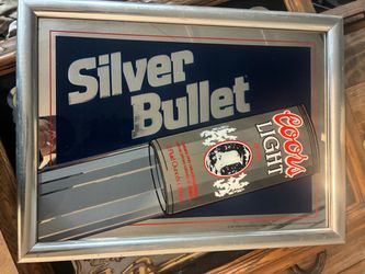 Coors Light Silver Bullet Vintage Bar Mirror Sign