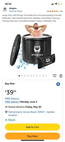 Glagoss PLUNGE TUB, Ice Bath Tub Foldable 85cm (new In Box)