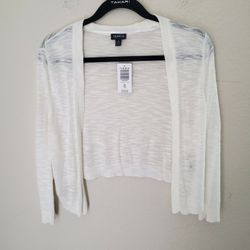 Slub Shrug 3/4 Sleeve Cropped Sweater