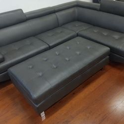 Limited time. Ibiza gray sectional with ottoman set only $799. Easy finance option. Same day delivery.