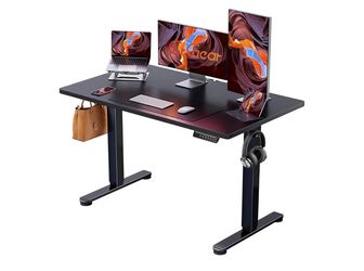 47 X 24 Inch Height Adjustable Electric Standing Desk, Black Smooth Height Adjustment, 4 Memory Presets, One-Touch Control, Stable Steel Frame, 176 lb