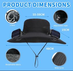 Bucket hat with solar fans