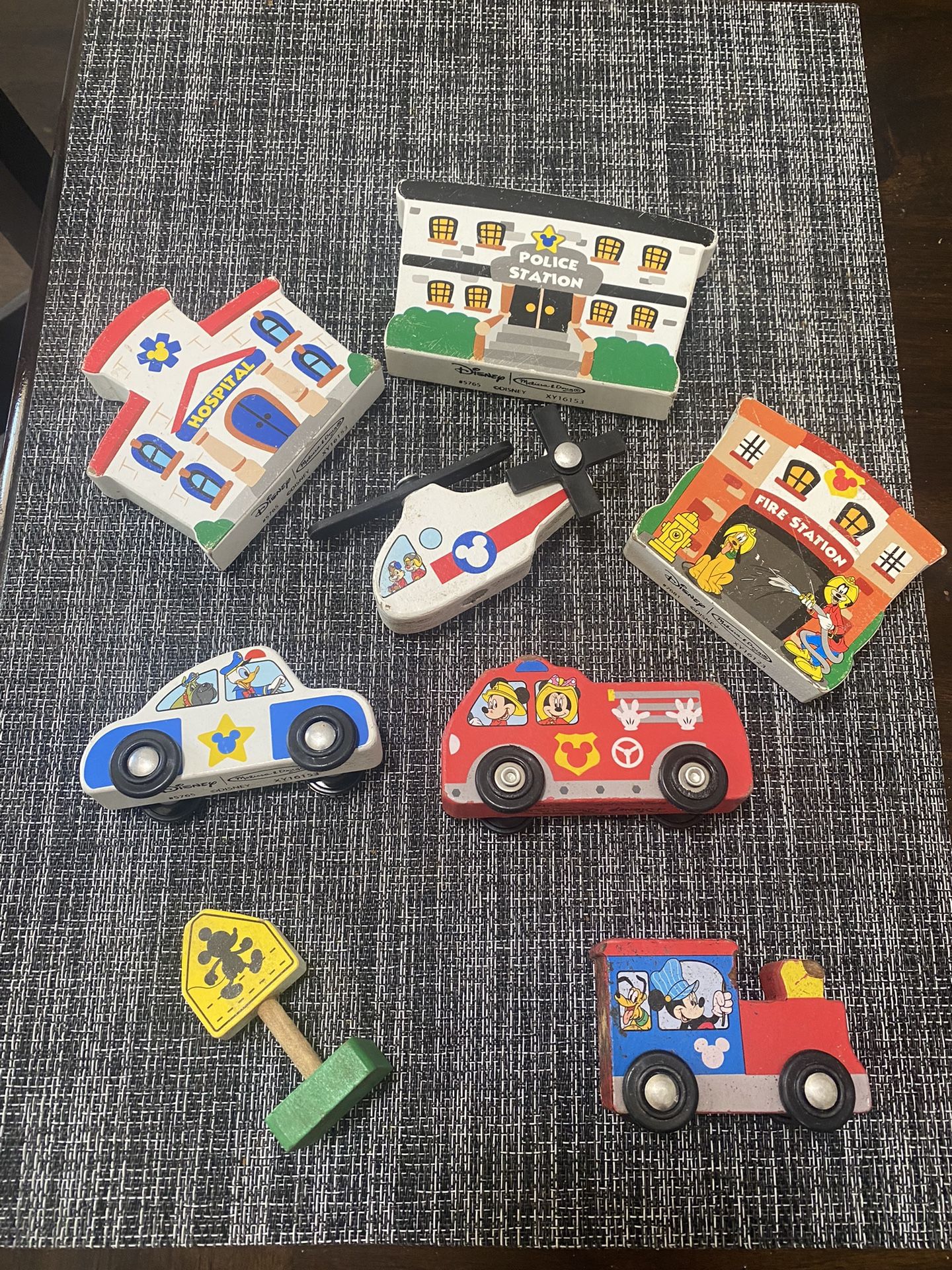 Lot Of Disney Wood Toys Cars 