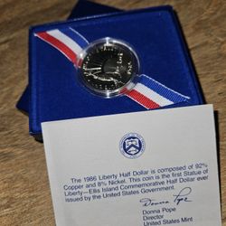 1986 Liberty Half Dollar In Original Box With Proof Inside . 