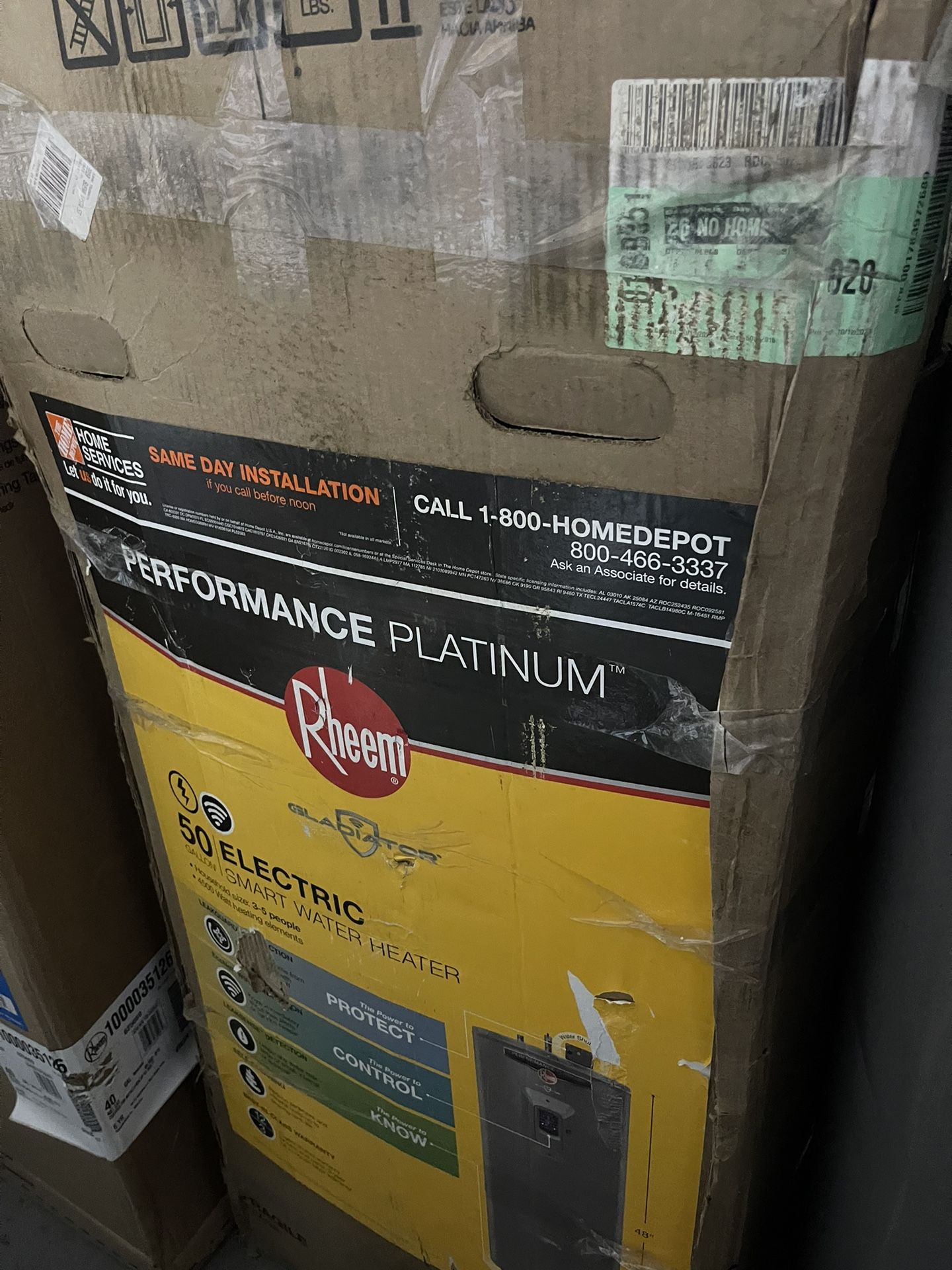 Rheem Gladiator 50 Gal. Medium 12 Year 4500/4500-Watt Smart Electric Water Heater with Leak Detection and Auto Shutoff $839.00 (557)