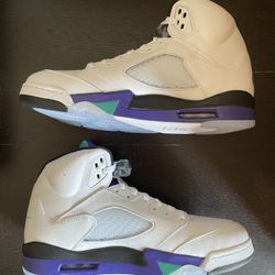 Air Jordan Retro 5 Basketball Shoes Grape Emerald Sz 10