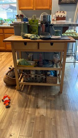 Natural Kitchen Cart