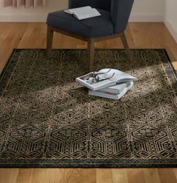 5.16-ft x 7.16-ft Loomed Jute Charcoal Rectangular Indoor Mid-Century Modern