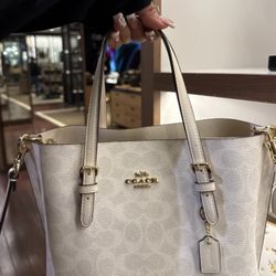 White Coach Purse Cross Body Strap