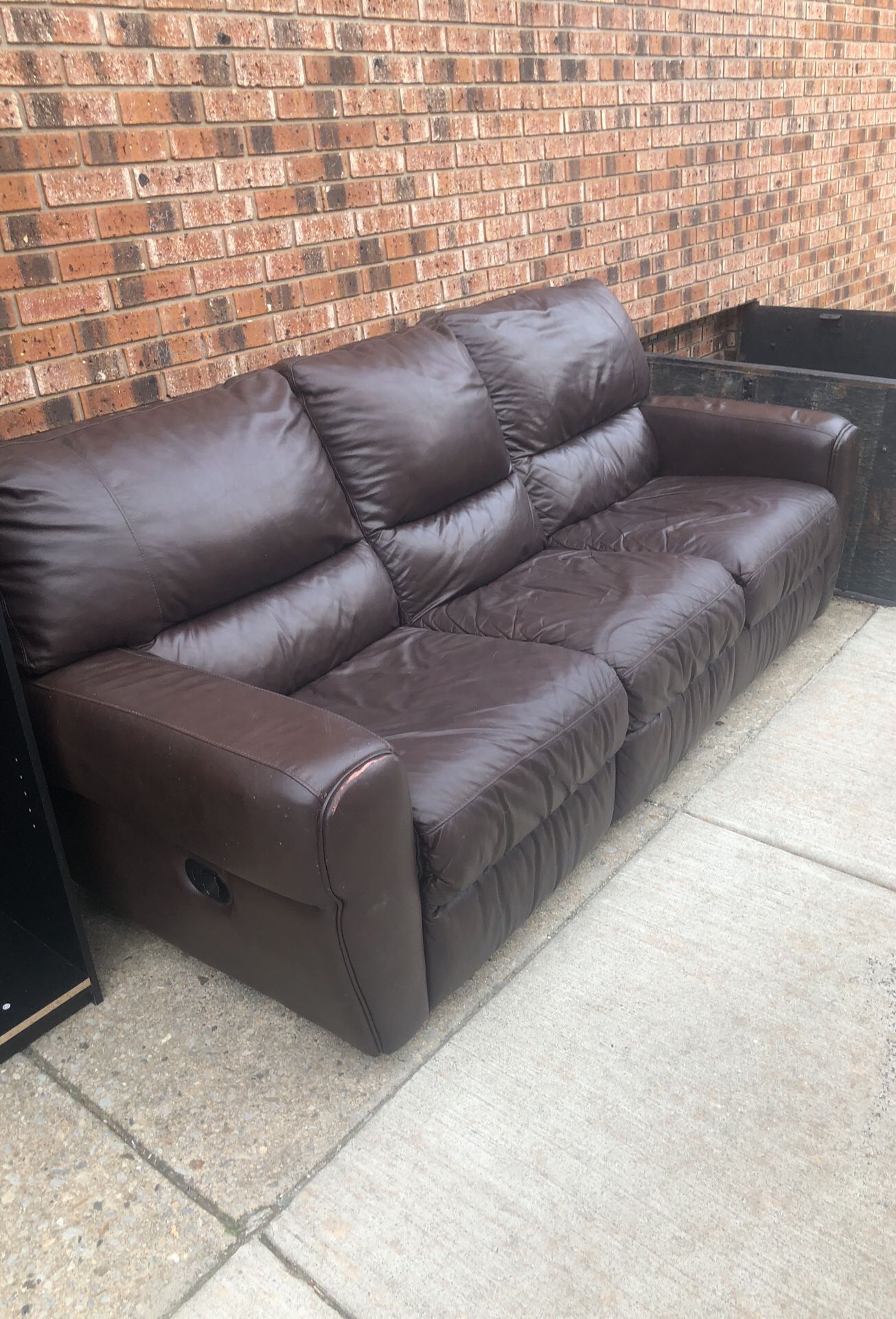 Brown couch *real leather*