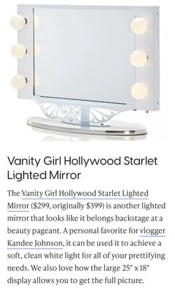 Vanity girl lighted mirror