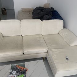 Cream white Sectional Sofa 83" L-Shape Couch