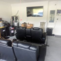 2 Piece Leather Movie Theater Couch Set