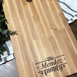 Personal Engraved Family Name Cutting Board