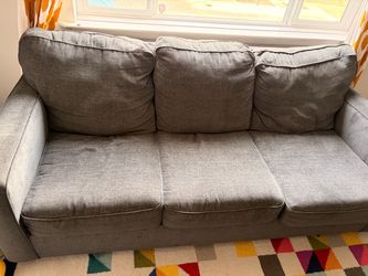 Grey Fabric 3-Seater Sofa