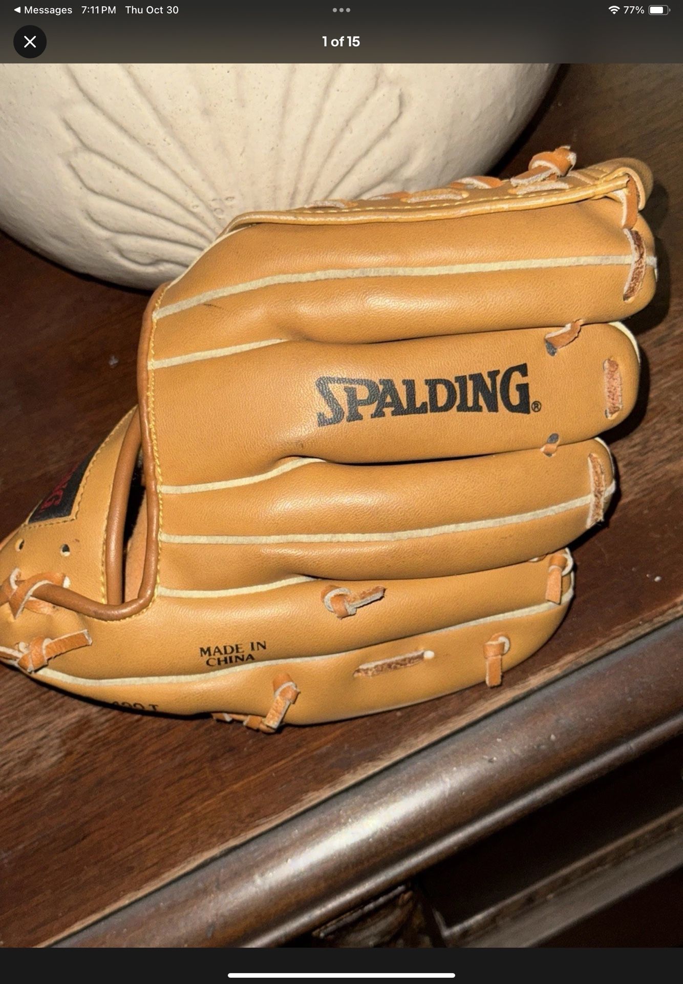Spalding Leather Baseball Glove Tan T-Ball Stadium Series E-Z Flex STS24 42-490T