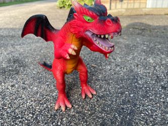 Red Dragon Toy Figure, 11” high