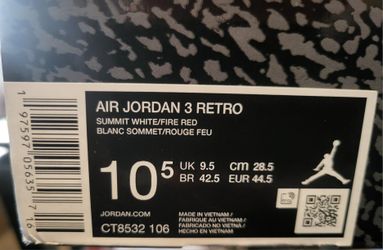 Air Jordan 3 Retro Cement Grey SZ 10.5