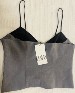 Zara satin effect combination strappy top