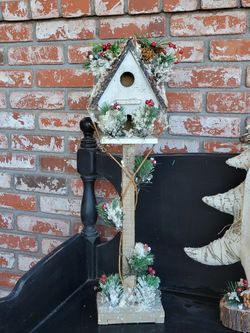 as French Shabby Chic Woodland Rustic Birdhouse