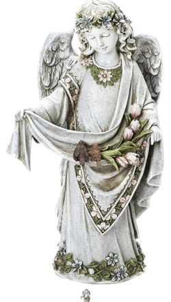 Roman Store 5.0 5.0 out of 5 stars 9 Reviews Roman Josephs Studio Inspirational Girl Angel Wearing Floral Trimmed Gown with Birds Garden Statue, 16.5-