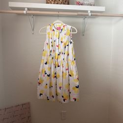 Kate Spade Lemon Zest Sleeveless Shirt Dress Women’s XS White Yellow Blue Pink