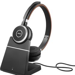 Jabra Evolve 65 SE Stereo Wireless Headset - Bluetooth Headset with Noise-Cancelling Microphone, Long-Lasting Battery, and Charging Stand - MS Teams C