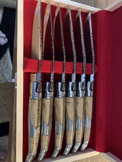 Stainless steel steak knives, set of 6 with box