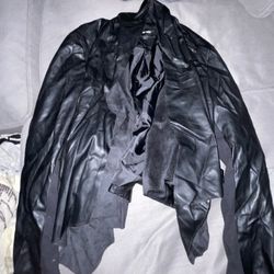 Black Leather And Suede Jacket 