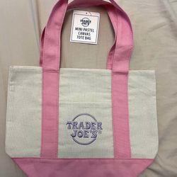 Trader Joe’s 2026 Pink Pastel Mini Canvas Tote