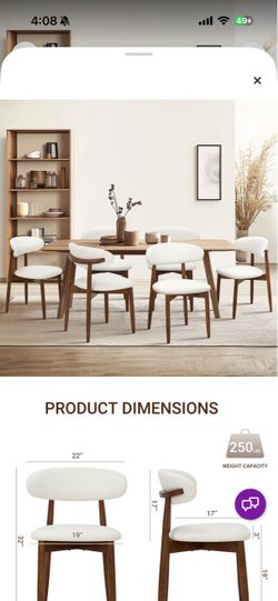 Modern Dining Chairs with Wood Legs