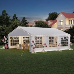 20' x 20' Canopy Party Tent & Carport - Heavy Duty Outdoor Wedding Gazebo with 4 Sand Bags, Event Shelter Canopy for Outdoor Event, Wedding, Birthday 