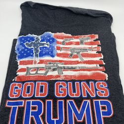 God Guns Trump Patriotic Short Sleeve Shirt XL