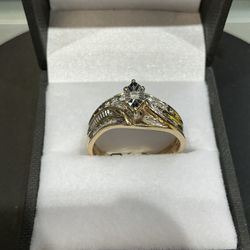 10k Gold Engagement Ring With Diamonds
