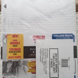 Reinforced Notebook Paper 4 pack of 100 sheet