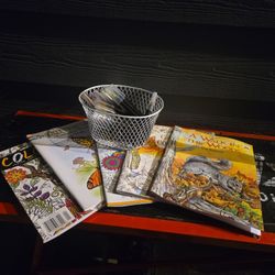 Coloring Books And Paint Brush Markers