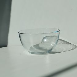 Vintage clear glass cereal serving dish plate soup kitchen bowl