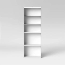 5 shelf bookcase white