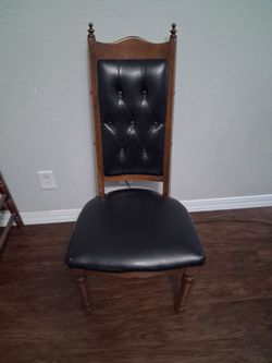 Antique leather and wood chair