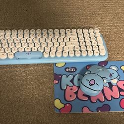 BT21 Bluetooth Keyboard, Mouse And Mouse Pad